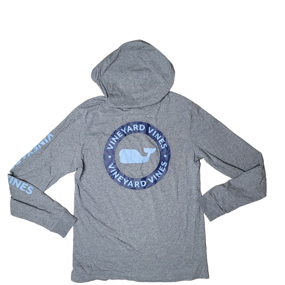 Vineyard Vines Big Kids Cotton whale long sleeve Hoodie Tee Size xs